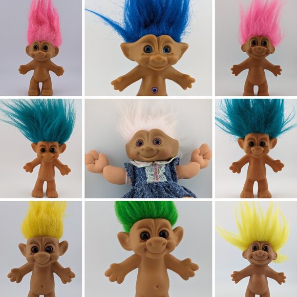 Lot of 9 vintage Treasure Trolls - Picture 1 of 14